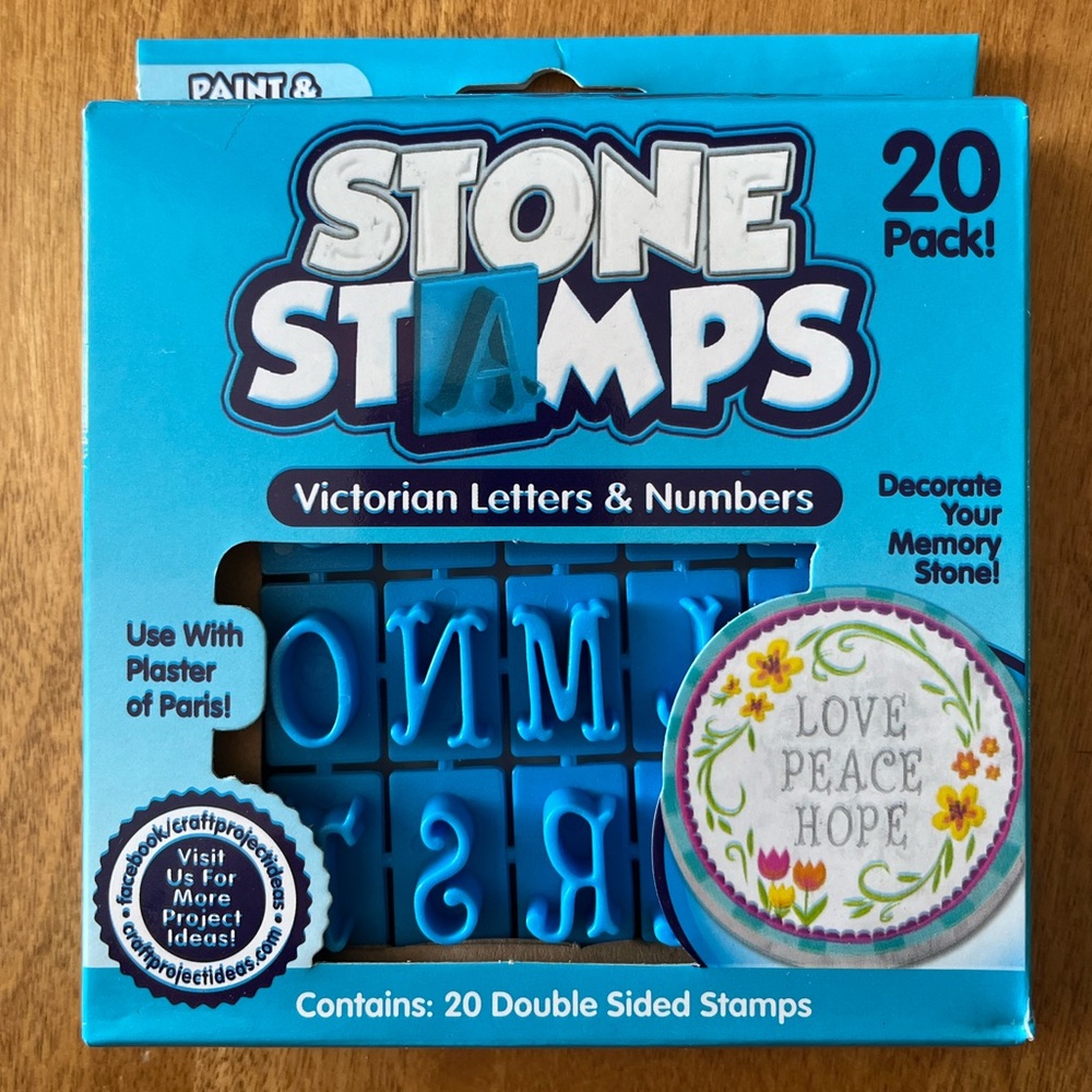 Stone Stamps: Victorian Letters & Numbers - Blue